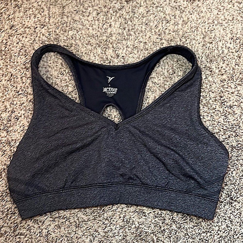 Gray sports bra